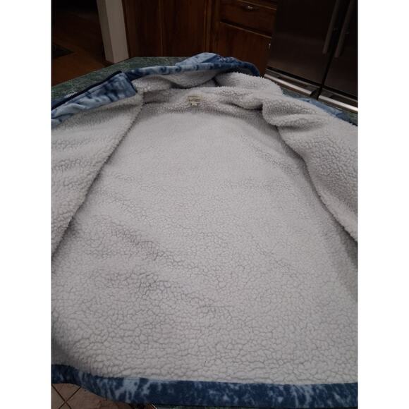 Moose Jacket Blue Sherpa Lined Hooded Womens Sz 2x Warm Cabincore Cozy Coat Warm - Picture 11 of 14